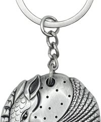 armadillo pewter keychain