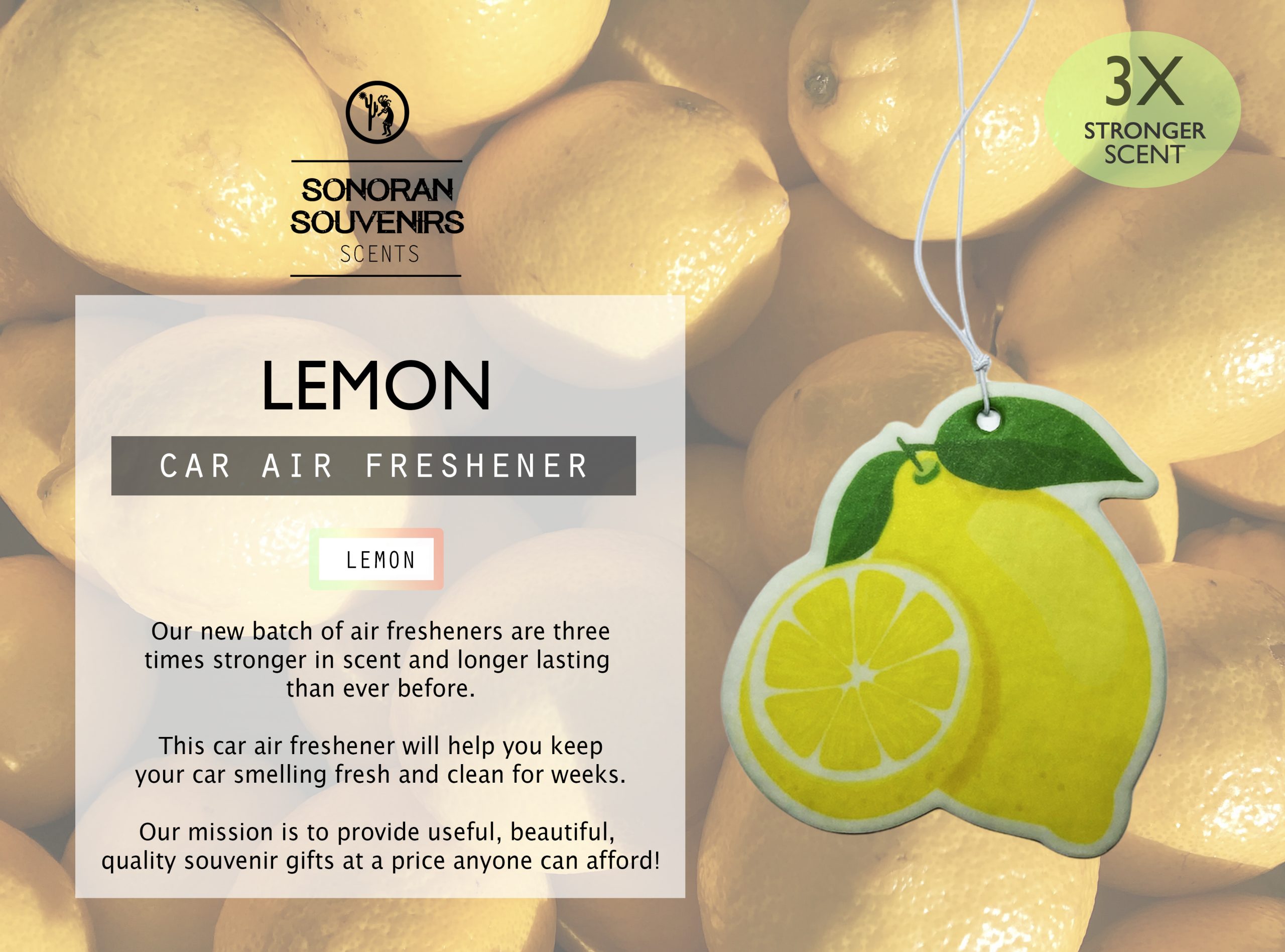 Lemon (4 pack) Air Freshener J B Sales & Consulting, Sonoran Souvenirs